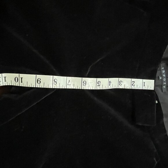 Theory Black Velvet and Beaded Flare Bottom pants size 8 - Picture 9 of 10